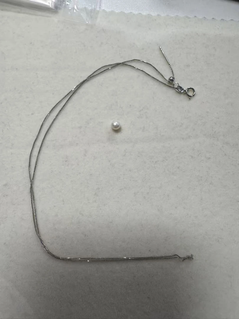 18K金肖邦链 淡水珍珠 K白