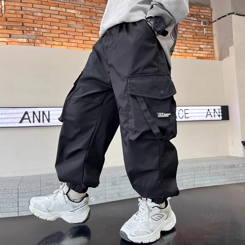 【100%纯棉】男童工装裤秋季2025新款儿童百搭裤子中大童男孩休闲裤