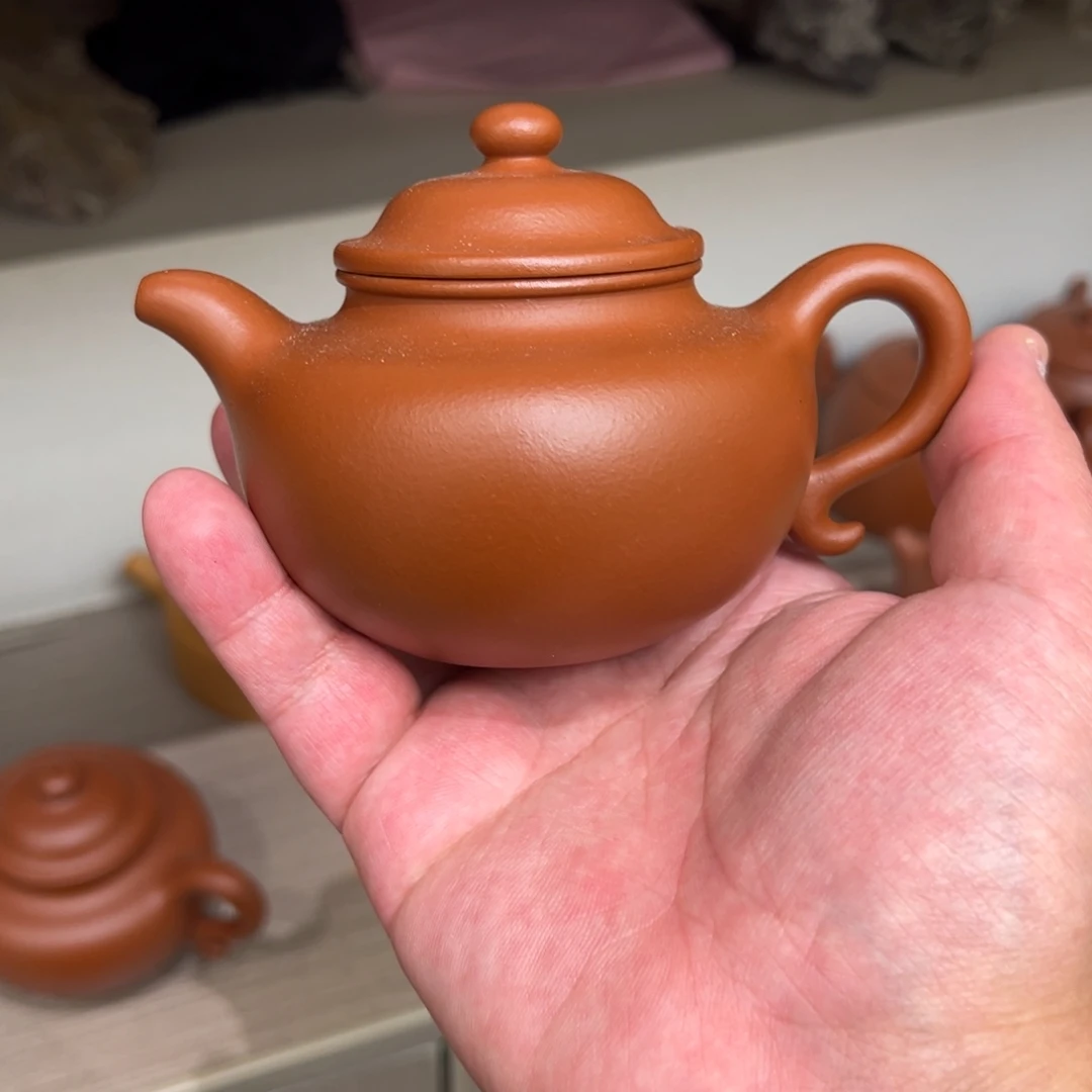茶壶紫砂180cc小红泥莲子