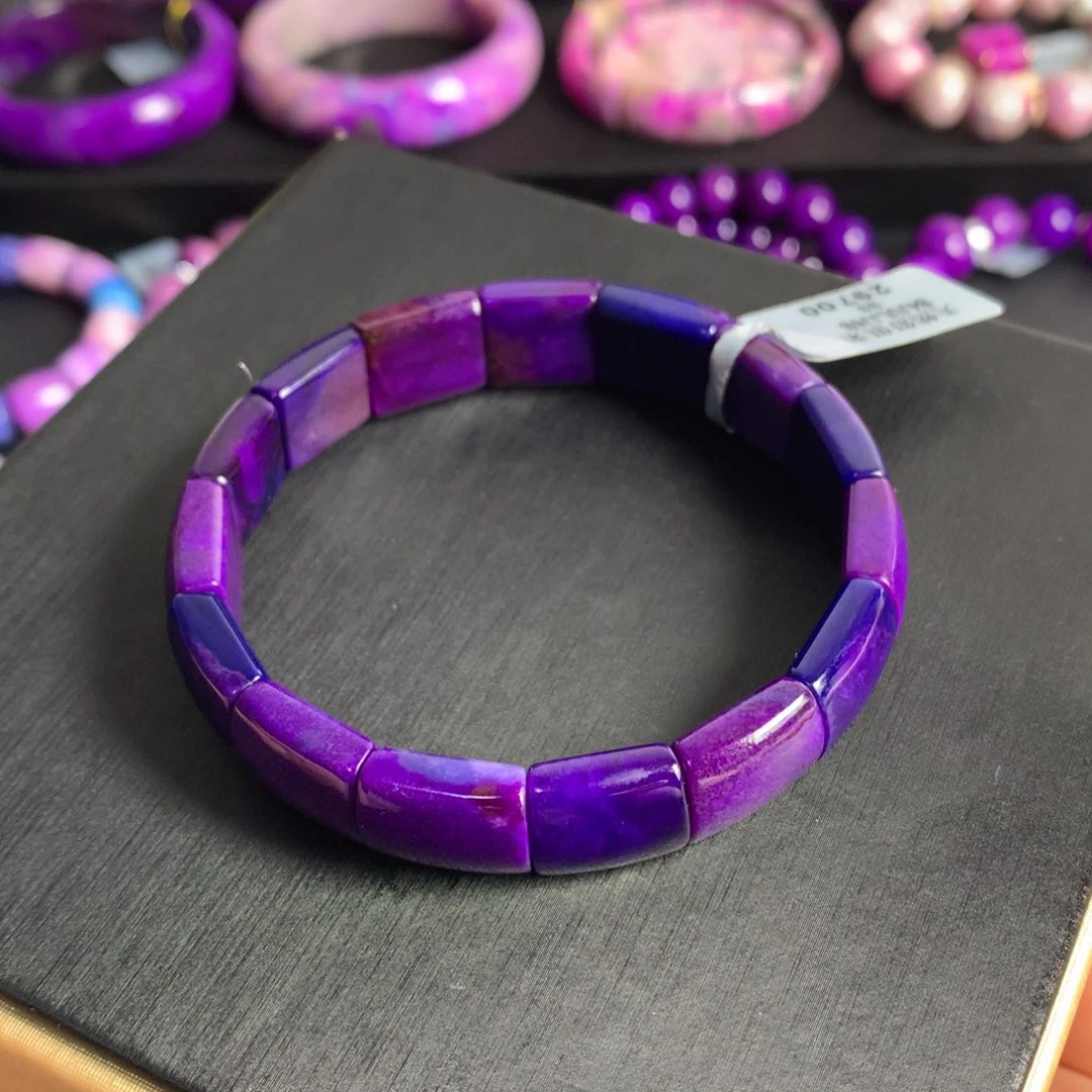 苏纪石（舒俱来）未镶嵌蓝紫幻彩镯排