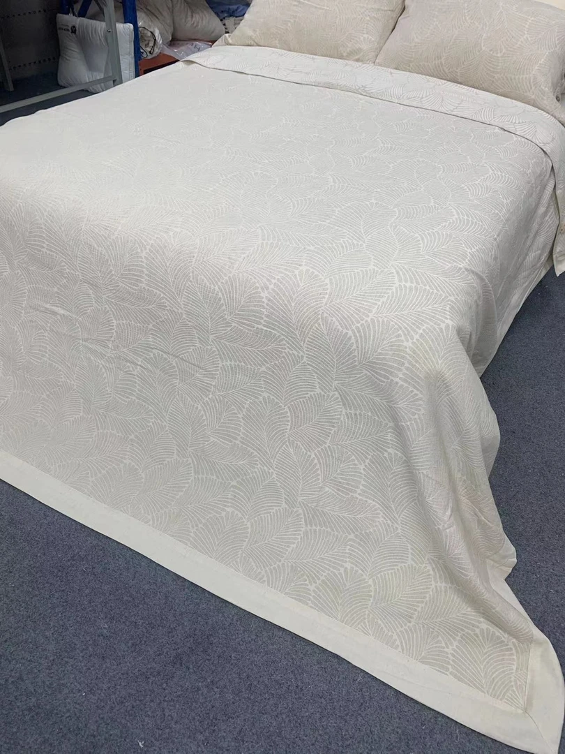 美人蕉亚麻单双人大床盖