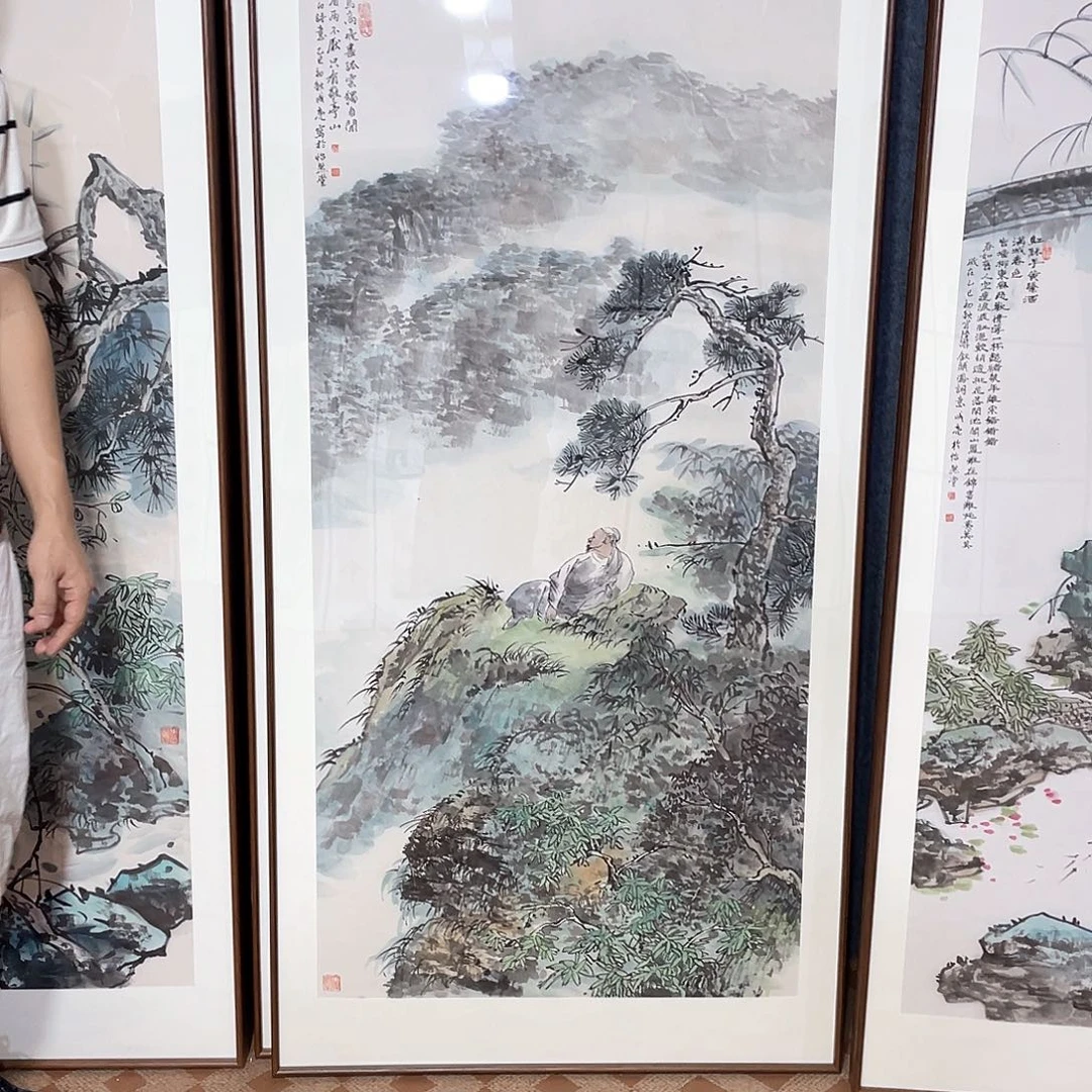 国画手绘画作品带框80/160