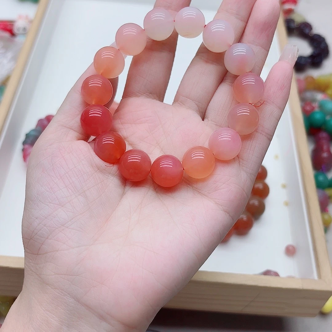 @***亮玛瑙/玉髓未镶嵌手链盐源50