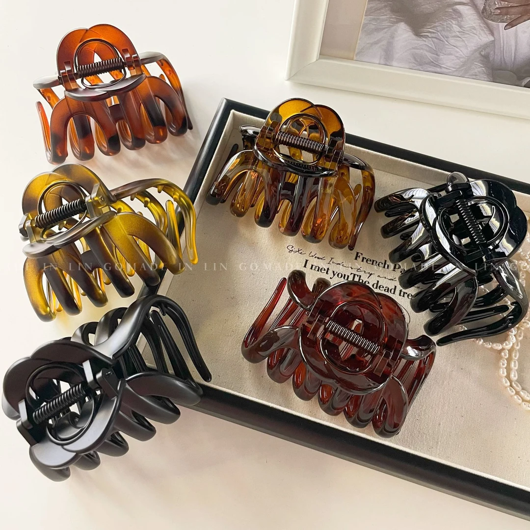 2025新款法式优雅气质大号南瓜发抓后脑勺抓夹高级红色不硌头秋冬