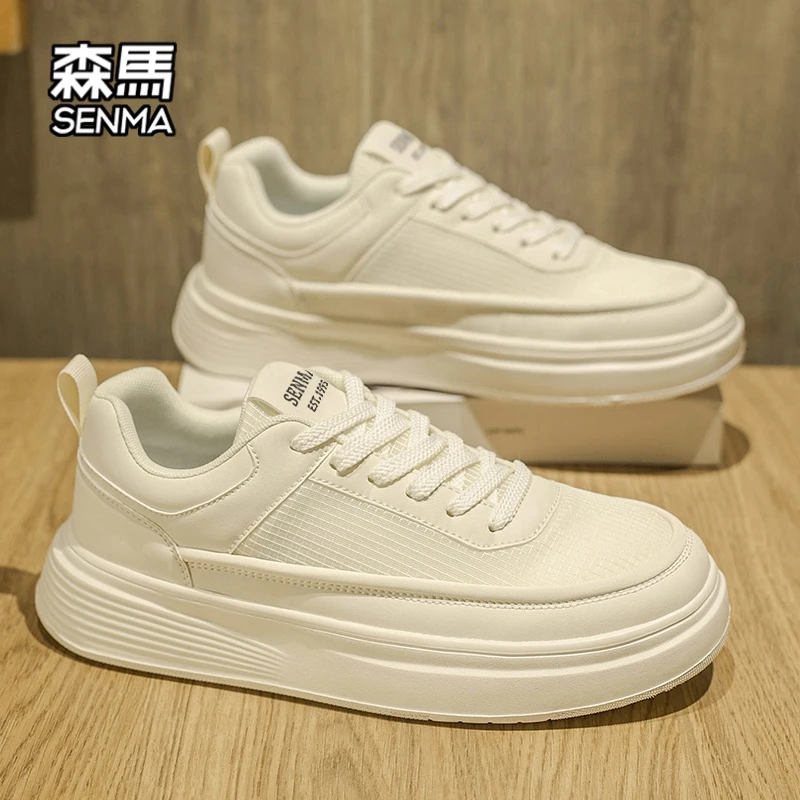 森马男鞋冬季新款网面透气休闲潮鞋轻薄单网板鞋男百搭厚底小白鞋