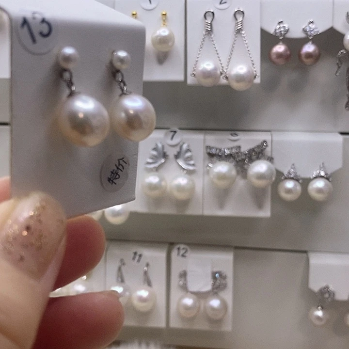 淡水珍珠银S925镶嵌天然淡水珍珠