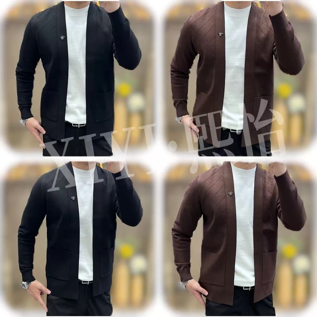 【XI.YI/熙怡】2025秋冬时尚高级百搭款男士提花款针织开衫外套2581