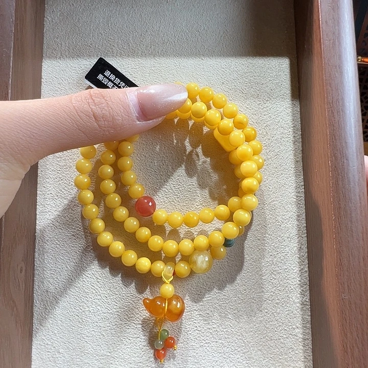 蜜蜡未镶嵌手串6.9mm蜜蜡手串