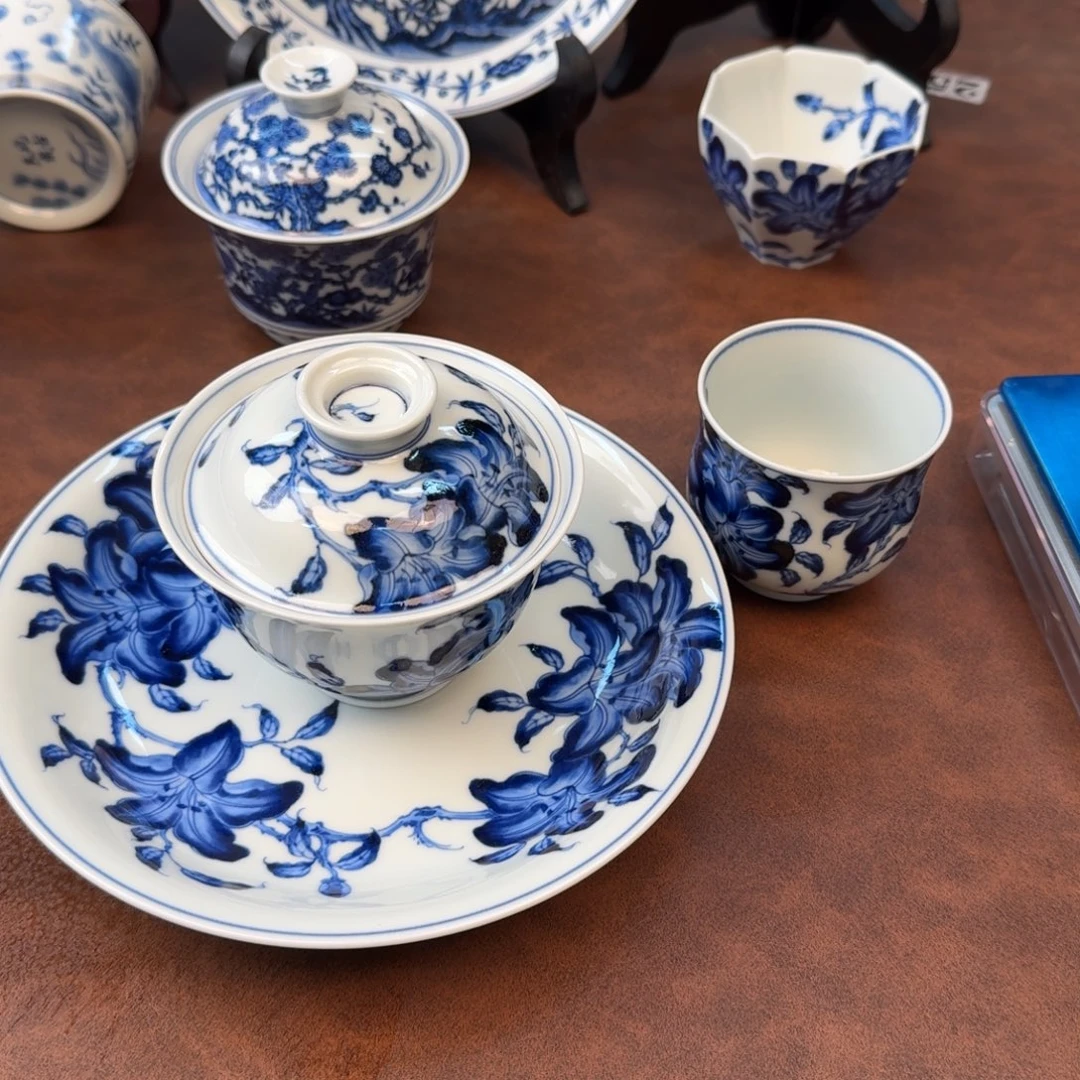 a***i陶摆件花卉三件套