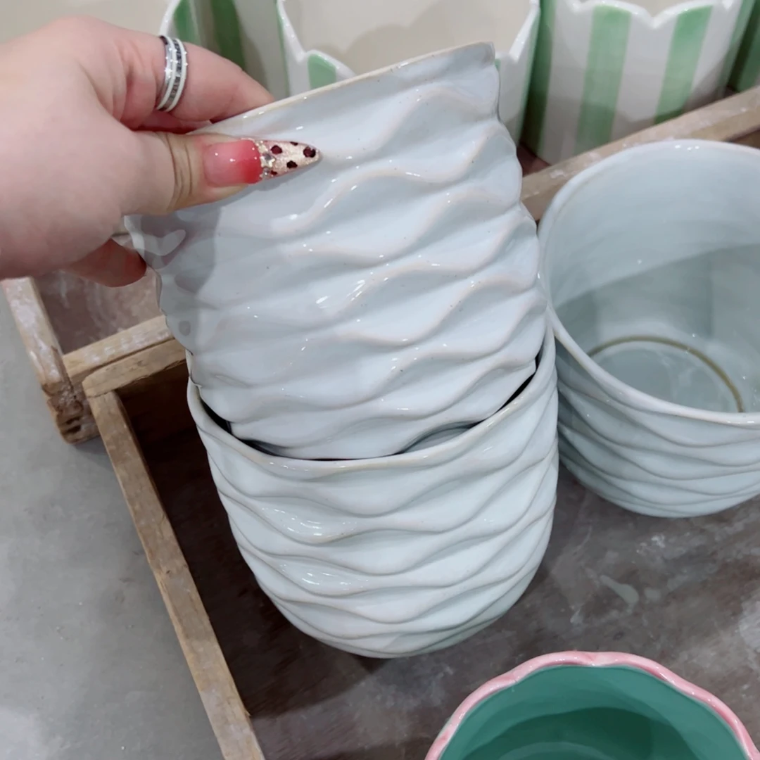 有孔，陶瓷花盆满10米包邮发货