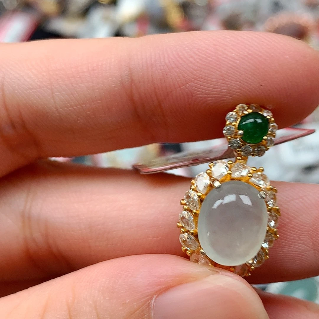 翡翠戒指银S925镶嵌