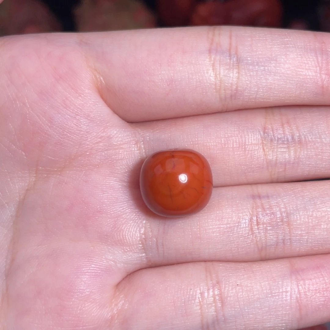 未镶嵌瓦西老型14mm南红玛瑙