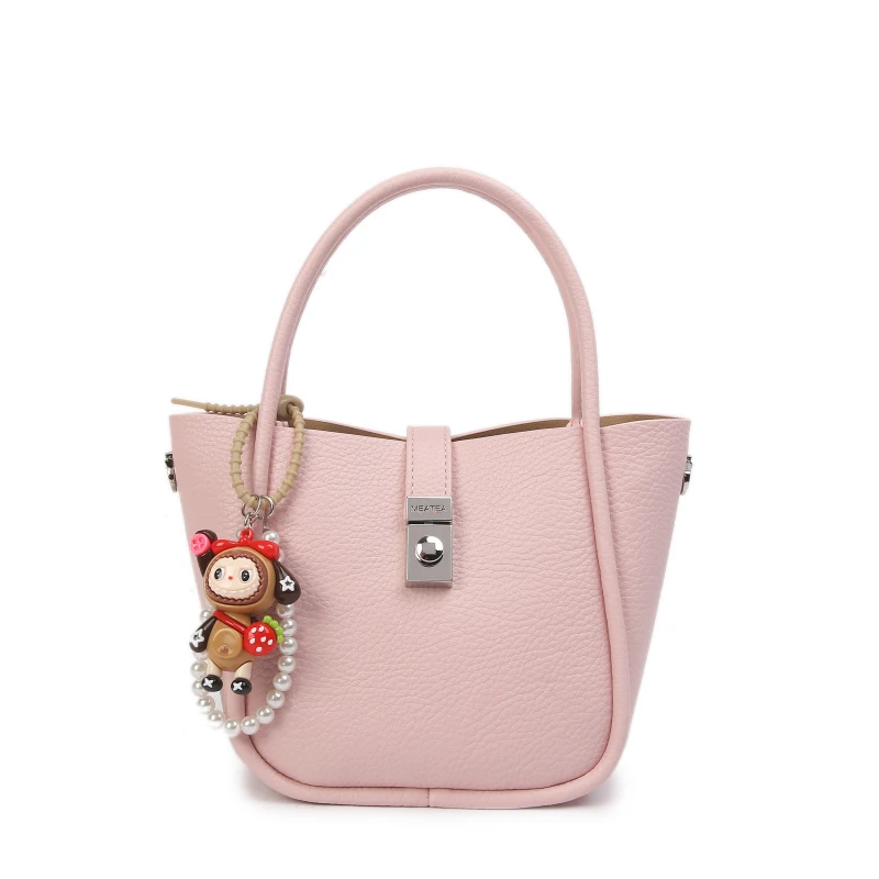 【初阳甄选】SKL-7532-樱花粉轻奢夹层拉链袋文艺风单肩单肩女包