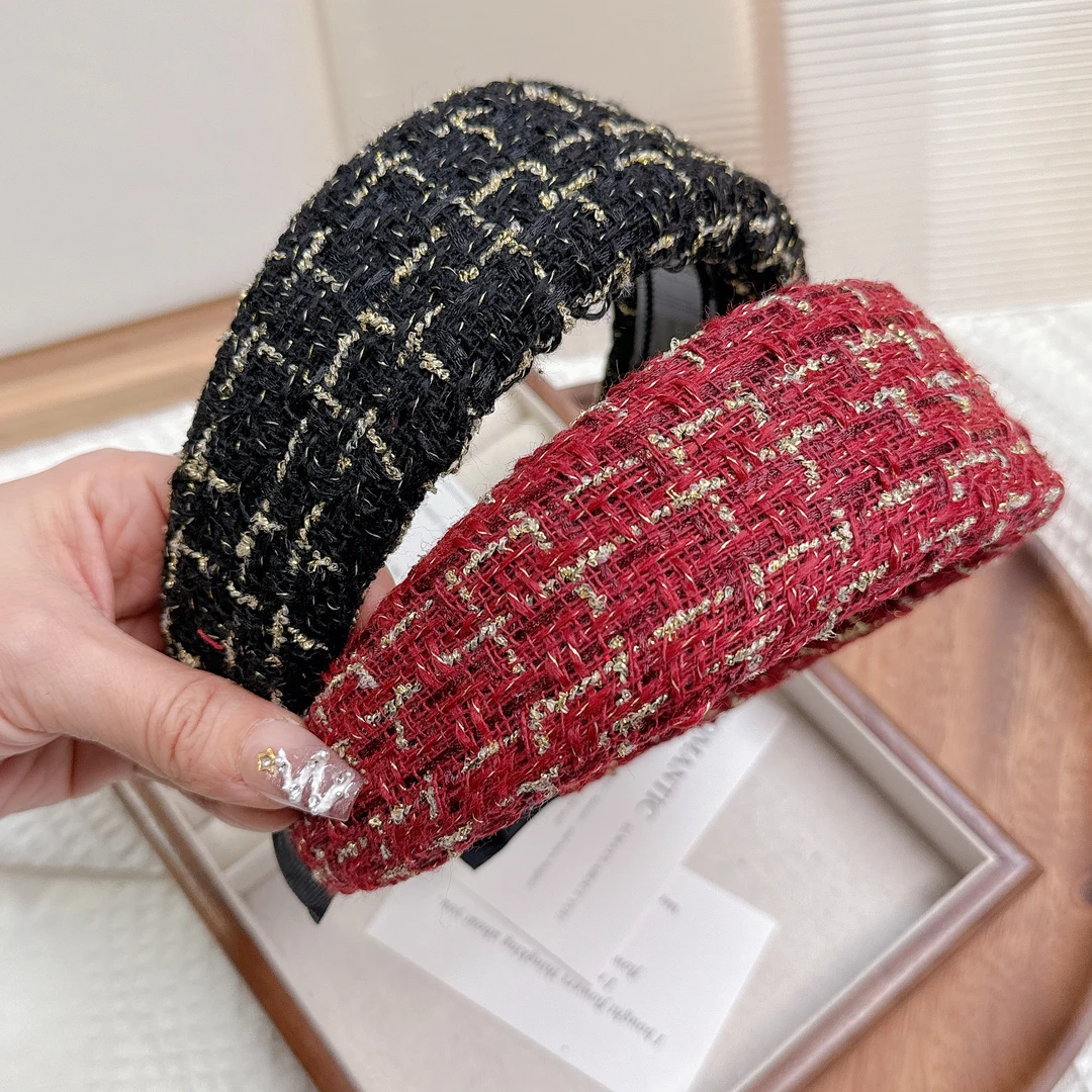 带齿高颅顶新款设计师款定制发箍黑色加宽5厘米左右韩国头箍