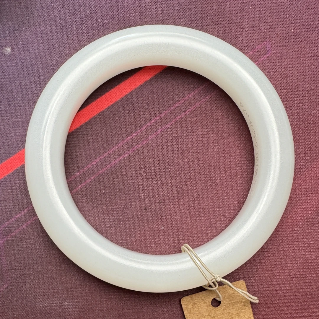 和田玉白玉手镯圈口56mm（分单