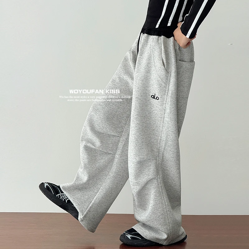 女童针织休闲裤秋季新款2025女中大童儿童针织裤个性潮流女孩