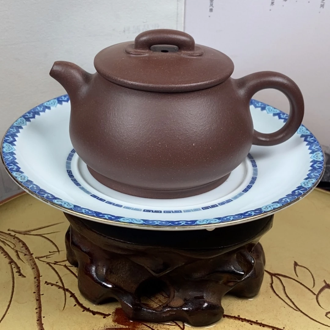 紫砂茶壶深井底槽清220 容量宜兴紫砂壶