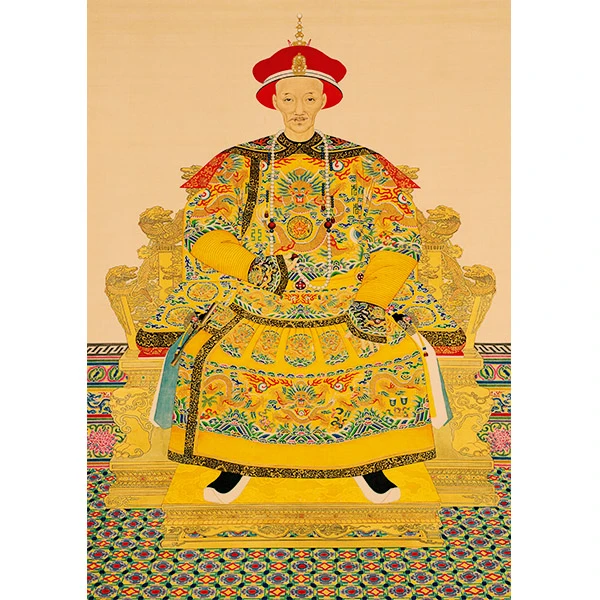 道光皇帝画像海报怀旧复古牛皮纸画装饰画挂画壁画画芯画框相框