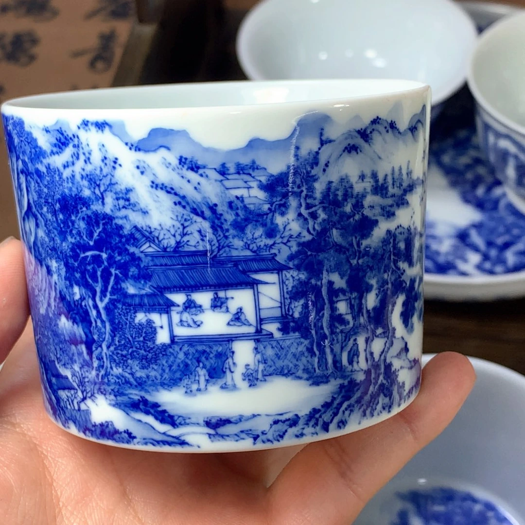 Y***D青花山水 精工杯子