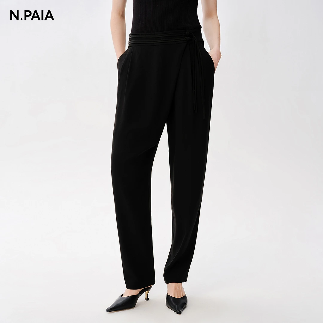 【艾钱钱精选】恩派雅新中式国风盘扣锥形裤XNJET6421A