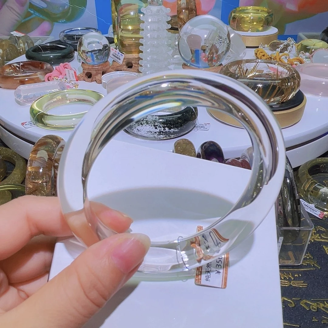 未镶嵌手镯水晶天然白水晶冰透全净体60圈