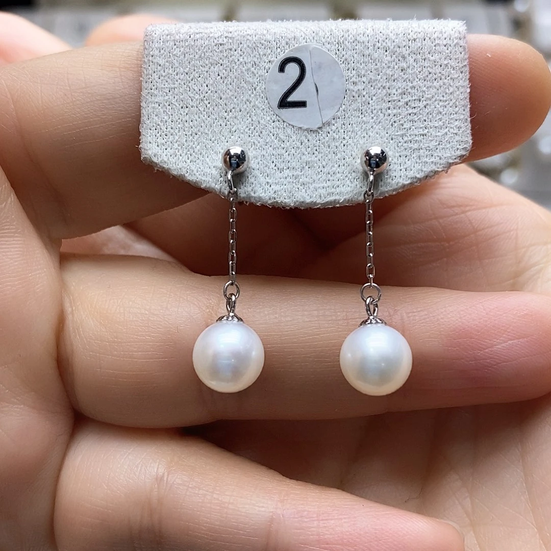 淡水珍珠耳饰银S925镶嵌