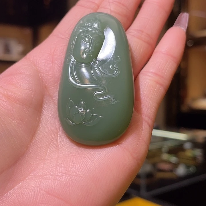 颈饰未镶嵌和田玉观音牌