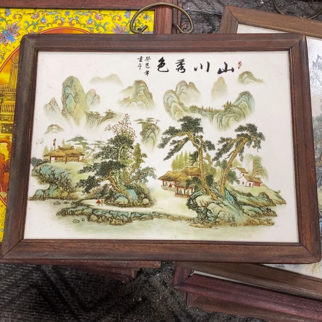 瓷片37*28 景德镇瓷板画柴窑烧制