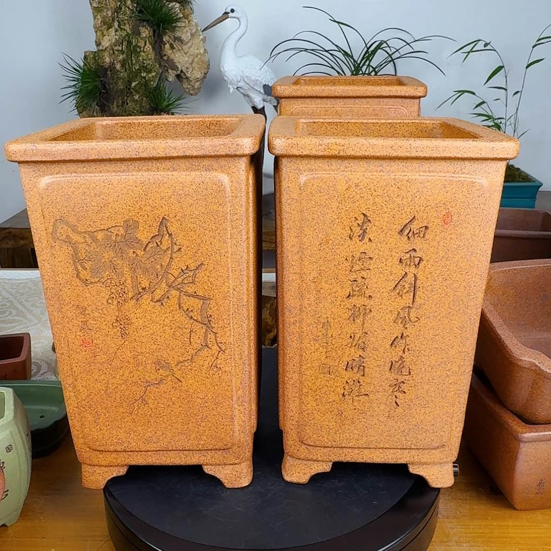 紫砂花盆德紫砂花盆2个