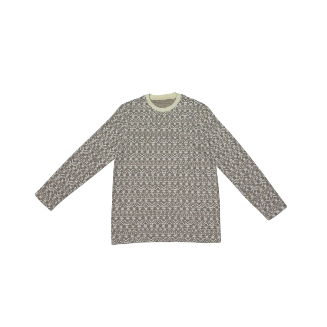 禾一HeYi【蜜雪甜心】费尔岛针织雪花早春圆领长袖T恤HY106