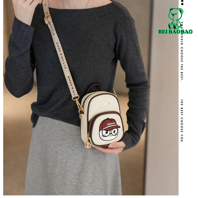 北包包新款休闲百搭棒球帽卡通迷你手机包潮流简约单肩斜挎手提包