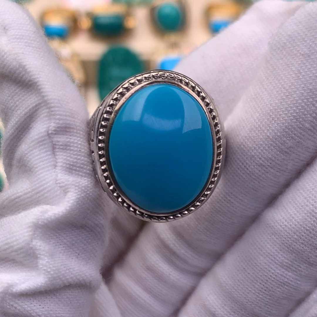 绿松石银S925镶嵌珠宝奇石