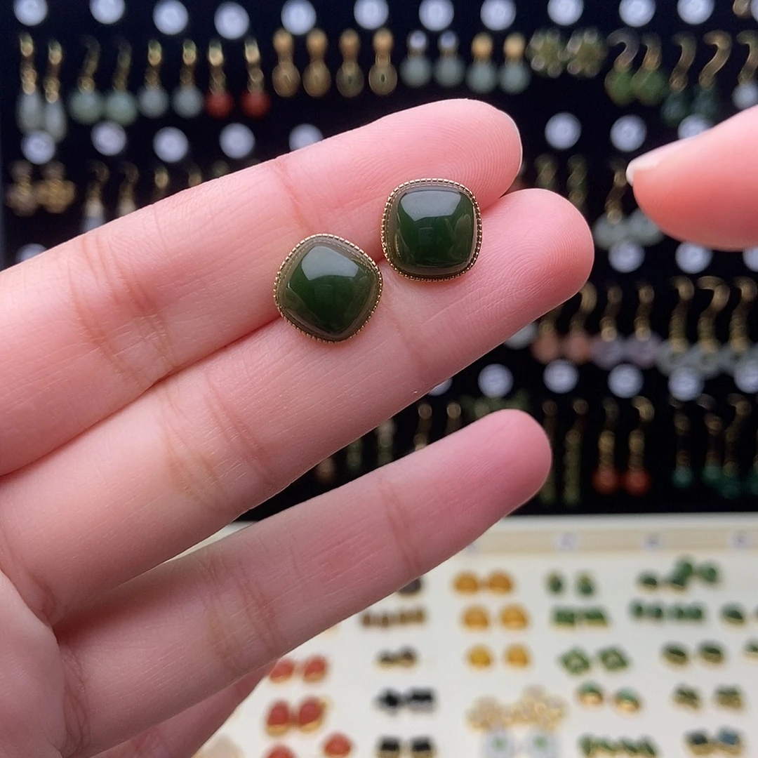 和田玉银S925镀金镶嵌颈饰