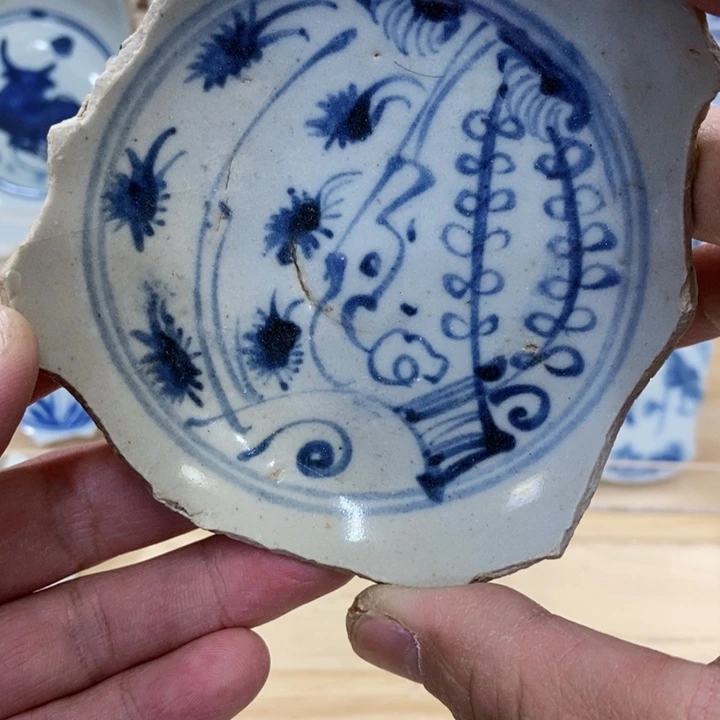 瓷片现代瓷器青花瓷片