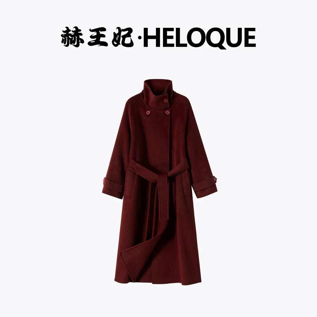 热卖【山羊绒&软黄金】极简厚长款女外套设计师双面呢赫本风001