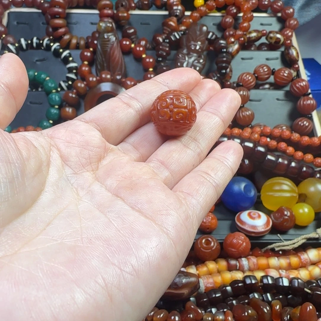 未镶嵌单珠南红玛瑙罗