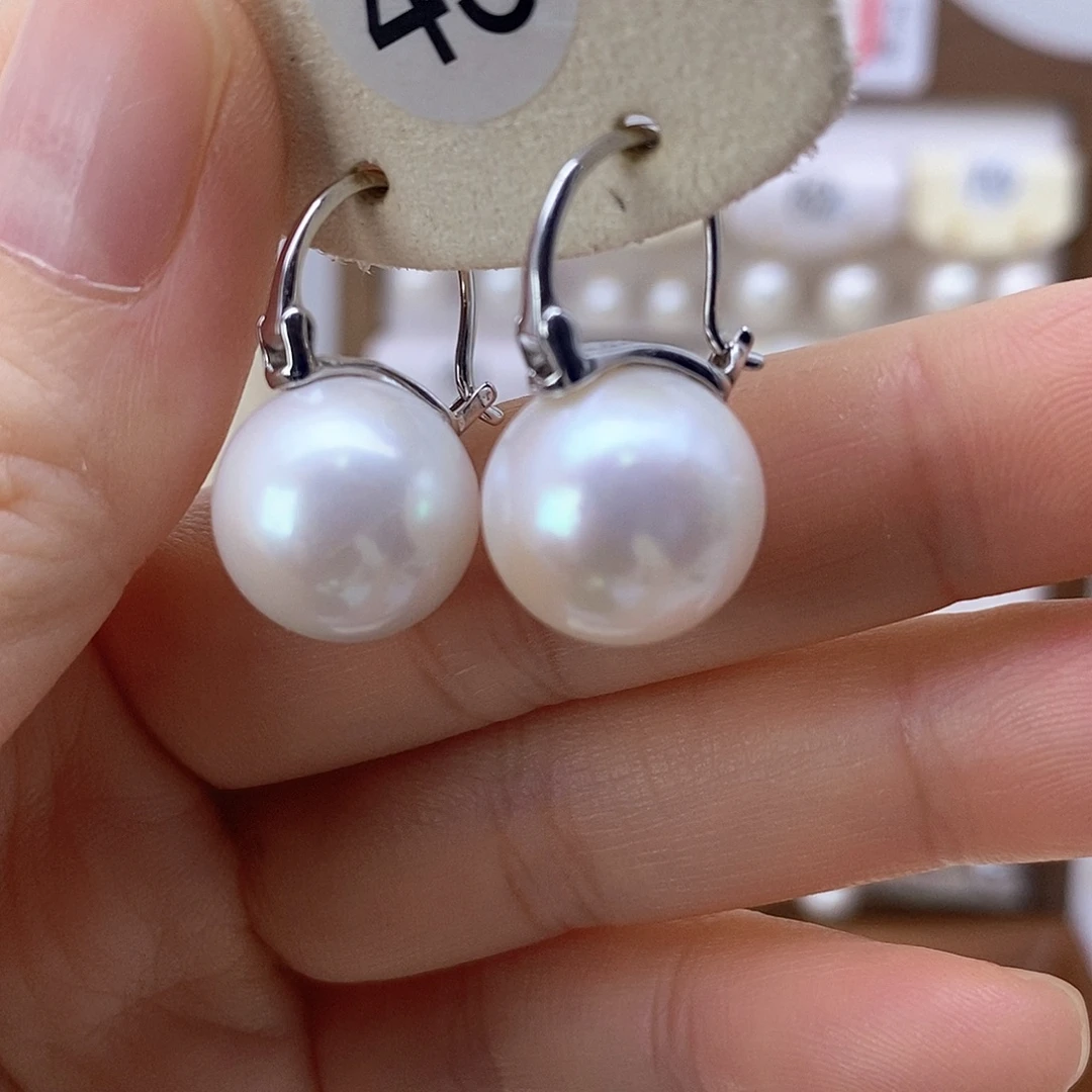 淡水珍珠耳饰银S925镶嵌