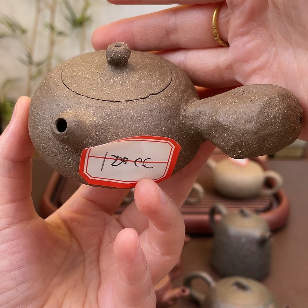 茶壶紫砂青段侧把120cc 7号