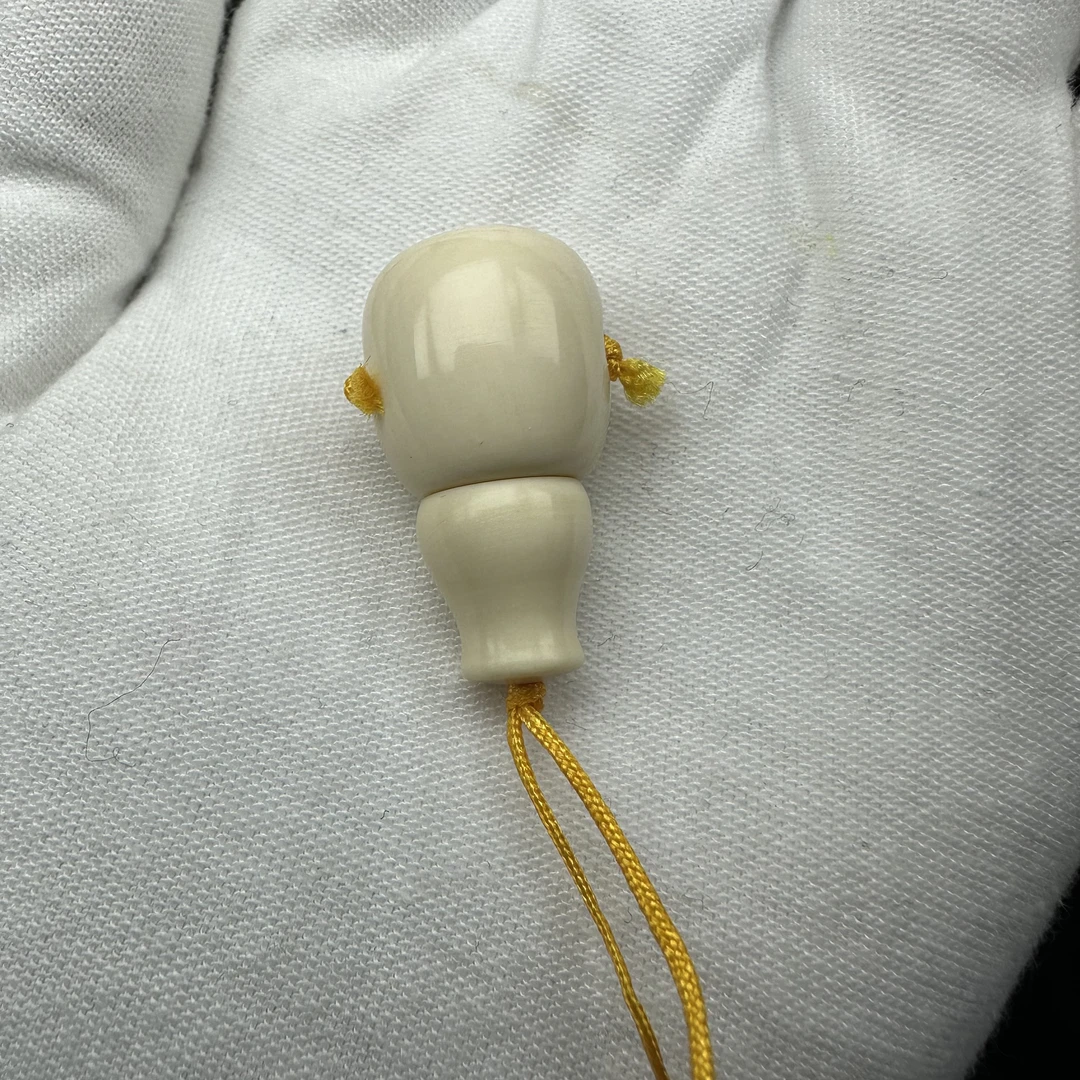 SX0341天然猛犸牙圆葫芦三通16➕