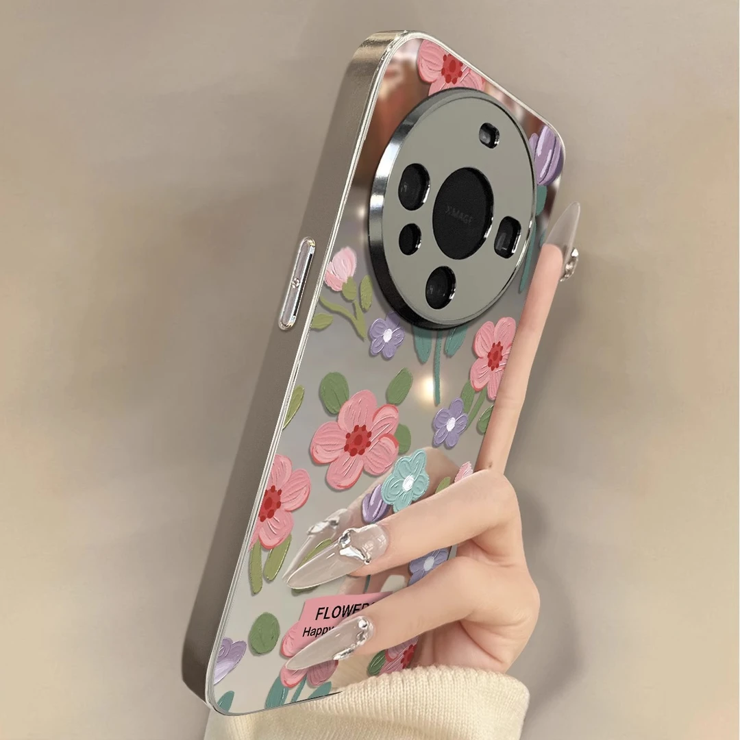 油画花朵适用华为mate70air手机壳m80新款pura80全包70防摔nova15