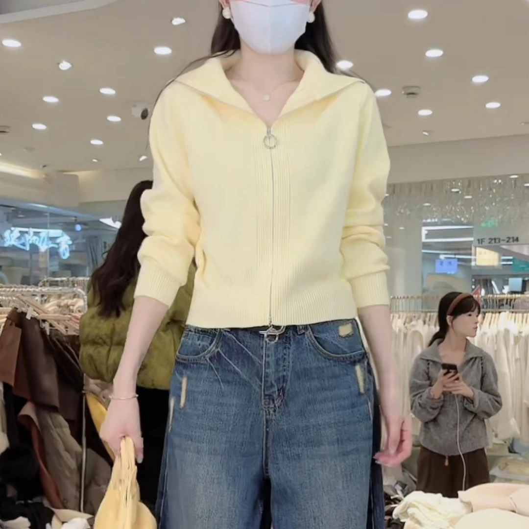 2025秋季新款【四季青小封家轻奢】针织开衫女装针织韩版修身LY0246