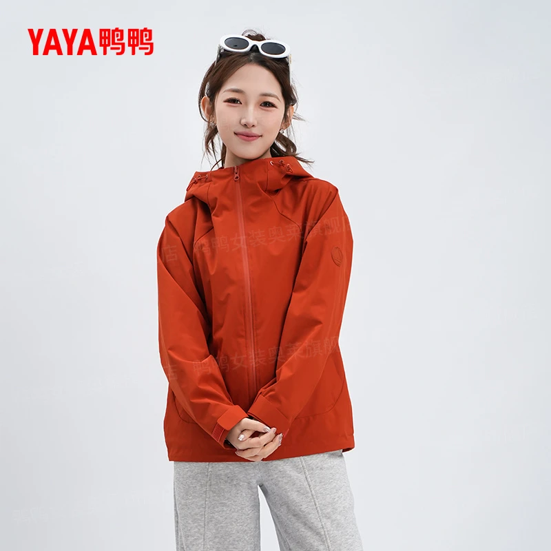 YAYA/鸭鸭外套短款女春秋季时尚户外宽松百搭简约上衣YF5P000887P