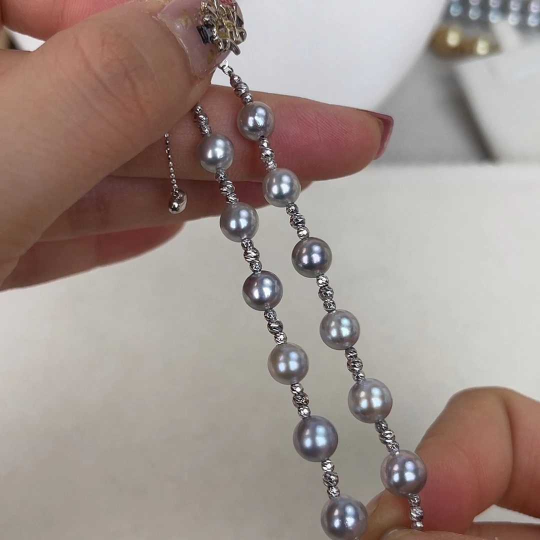 海水珍珠18K金镶嵌手链