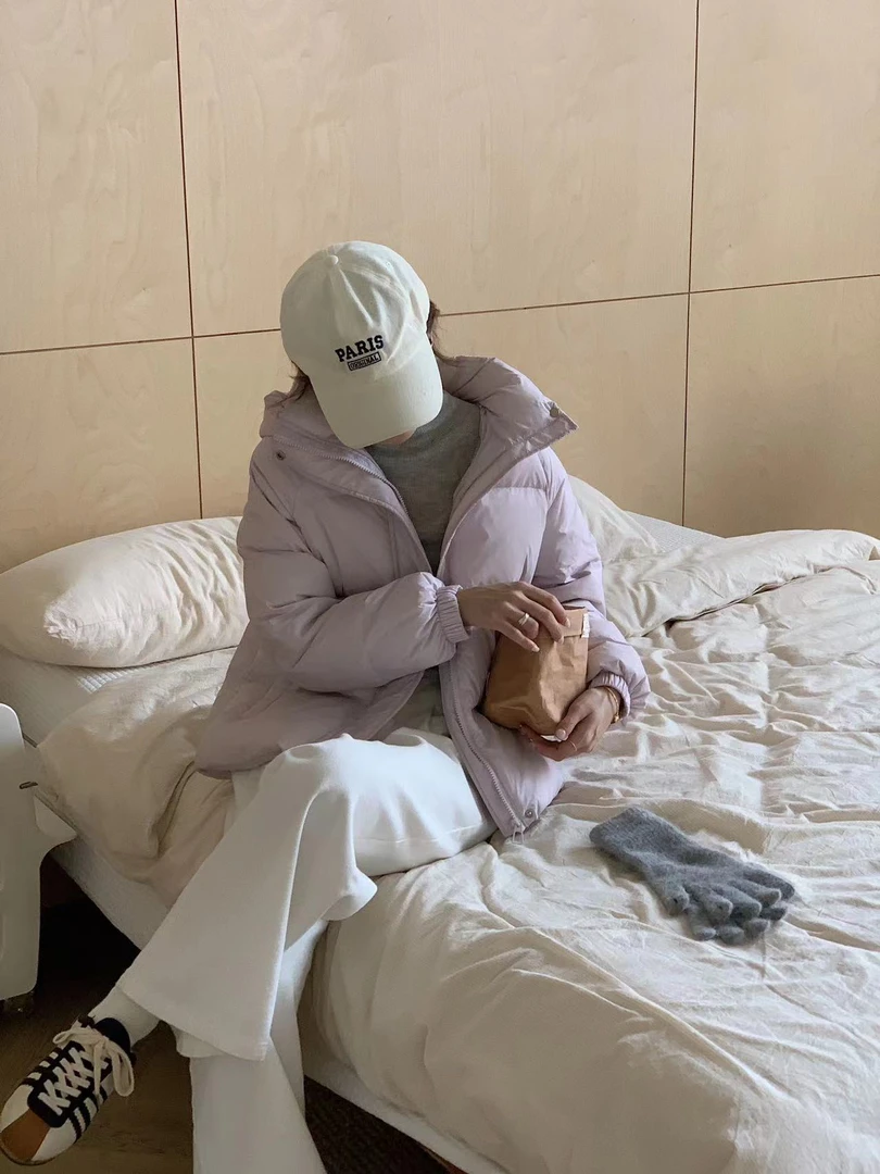 连帽可脱卸小短款百搭常规款洋气薄款冬季奶油风