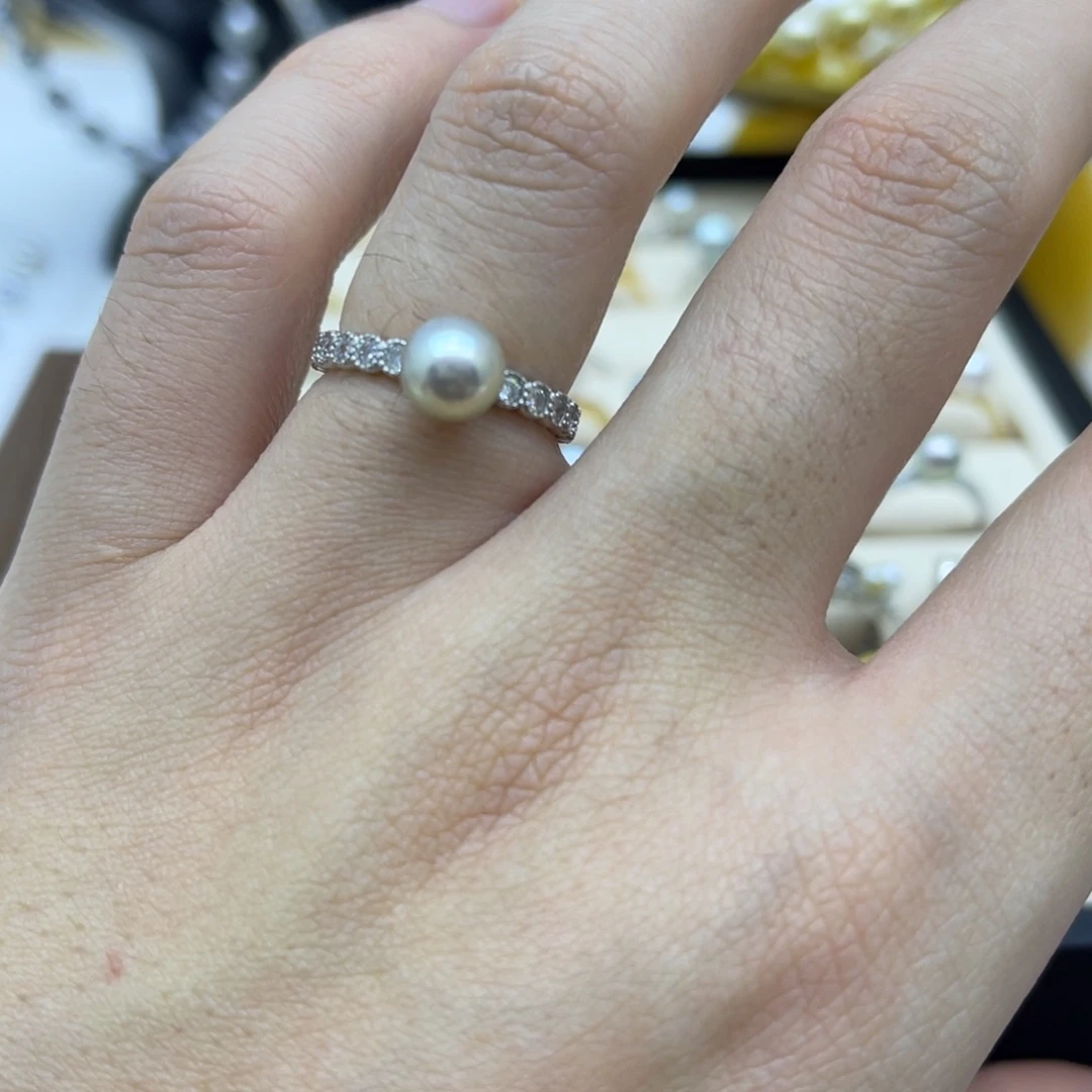 银S925镶嵌海水珍珠戒指