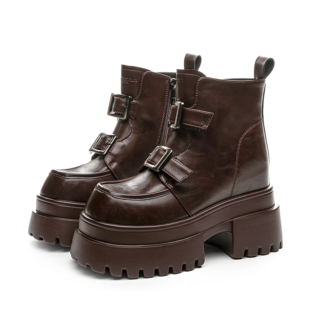 增高10CM2024冬季新款女鞋时尚小个子百搭休闲马丁靴3692