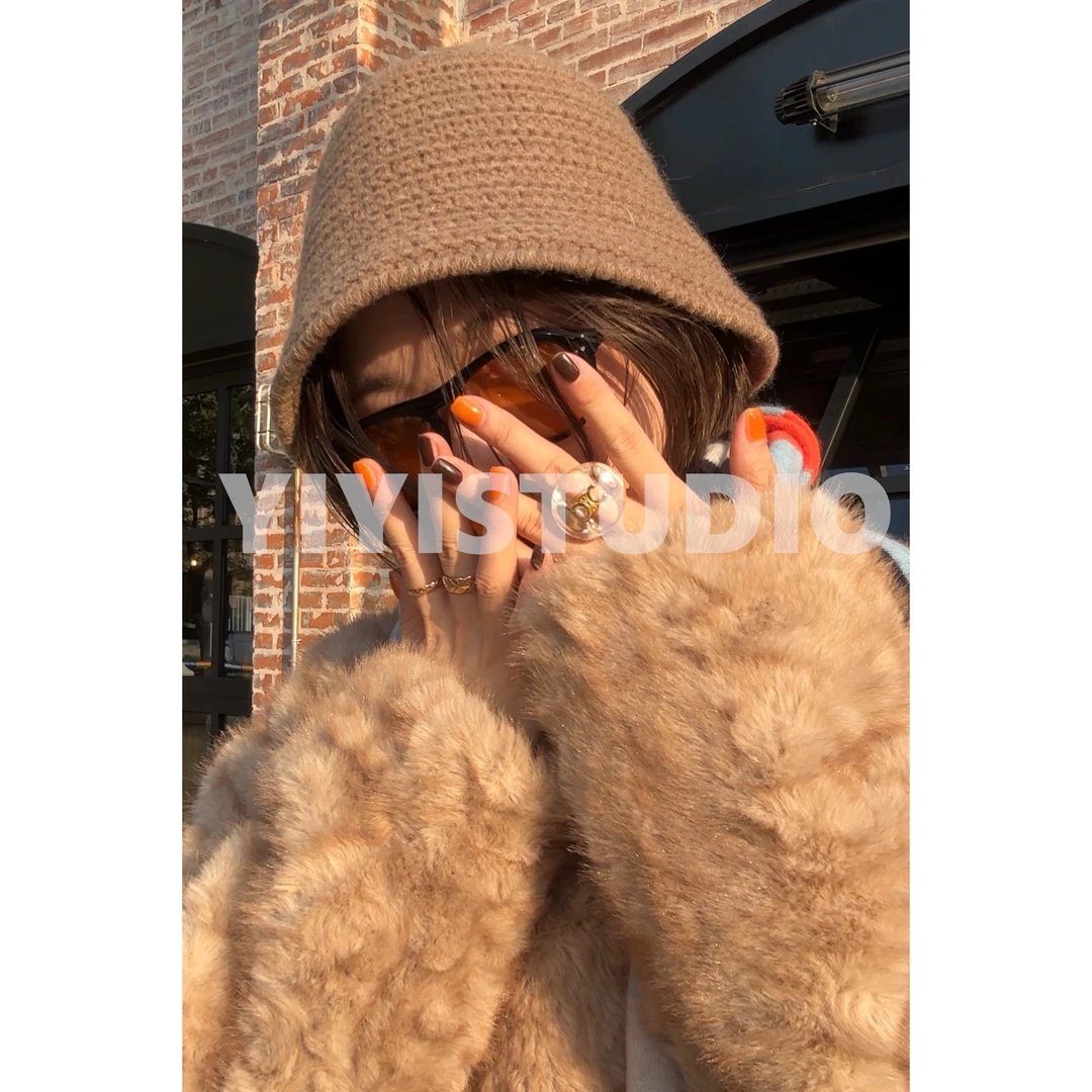 【意意】秋冬加厚宽松针织法式渔夫帽 Y-0195