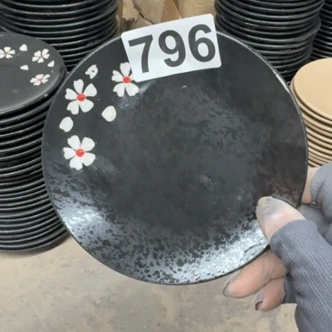 泥塑磁州窑出口小盘口径15