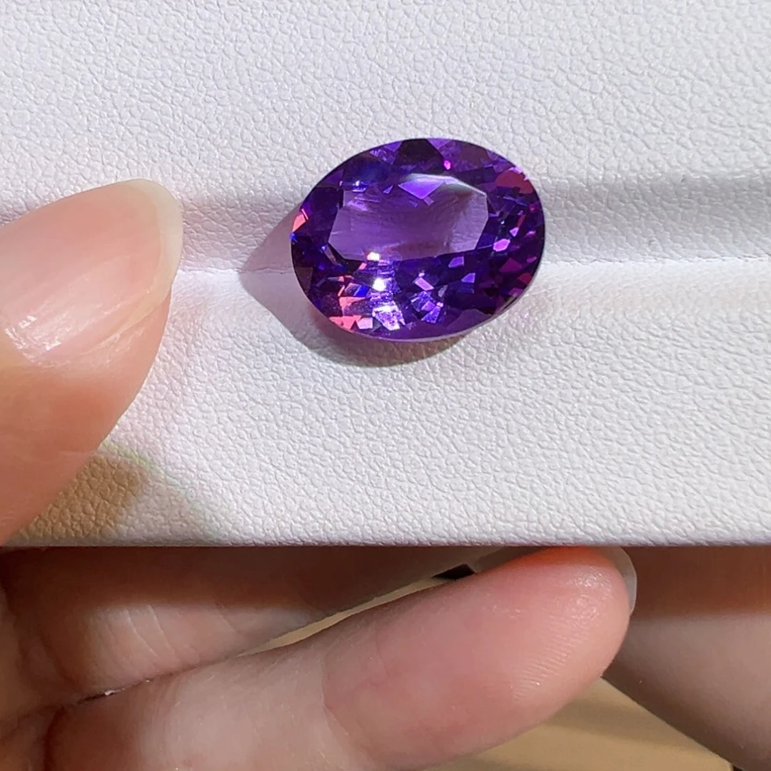 紫晶珠宝半成品未镶嵌7.54ct椭圆