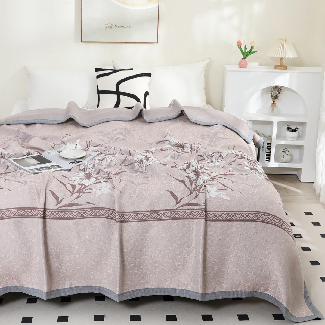 【花枝招展】240*250cm新款A类柔软亲肤透气舒适可机洗四季可用床盖